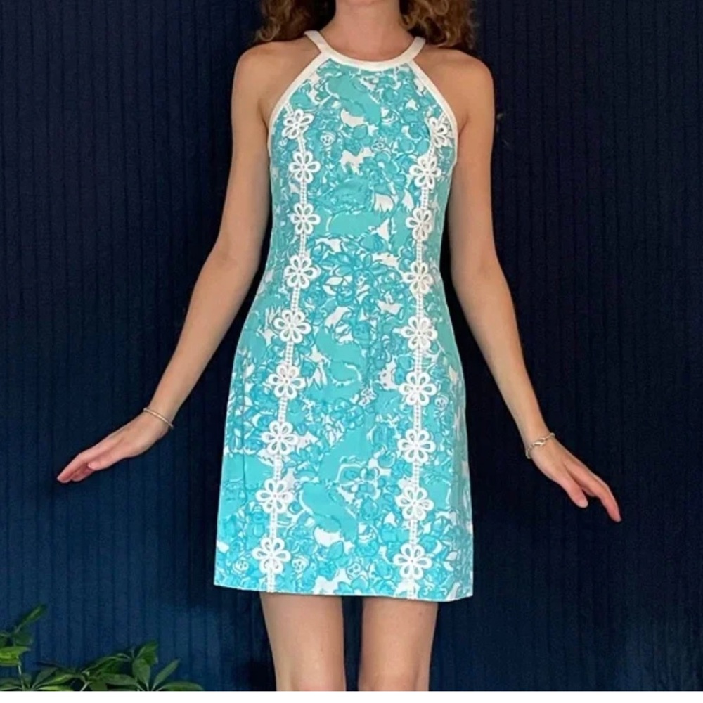 Lilly Pulitzer She's A Fox sleeveless embroidered eyelet dress Size 6.